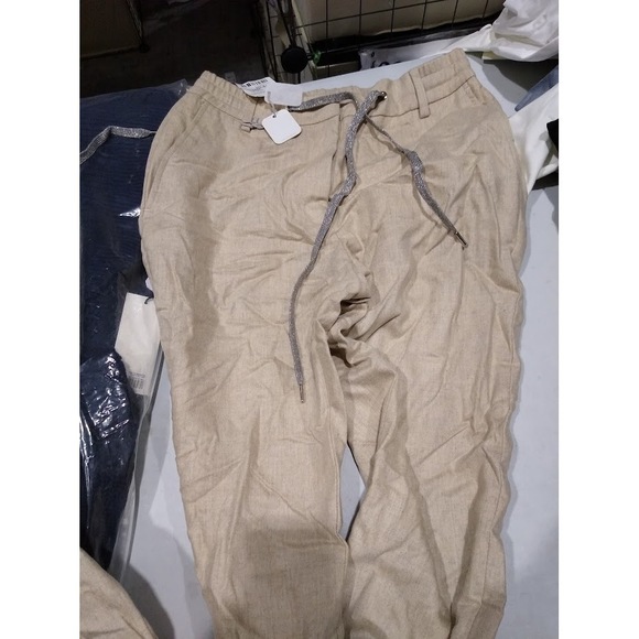 Eleventy-Drawstring Pants-Sand-EU 40 (US Women's 6) One Size